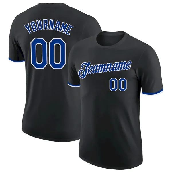 Custom Black Royal-White Performance T-Shirt BGJ_76824637