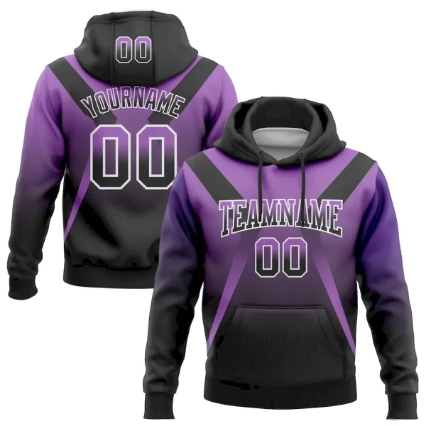 Custom Stitched Medium Purple Black-White Fade Fashion Arrow Sports Pullover Sweatshirt Hoodie HJL_70252316