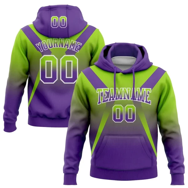 Custom Stitched Neon Green Purple-White Fade Fashion Arrow Sports Pullover Sweatshirt Hoodie BDG_36747119