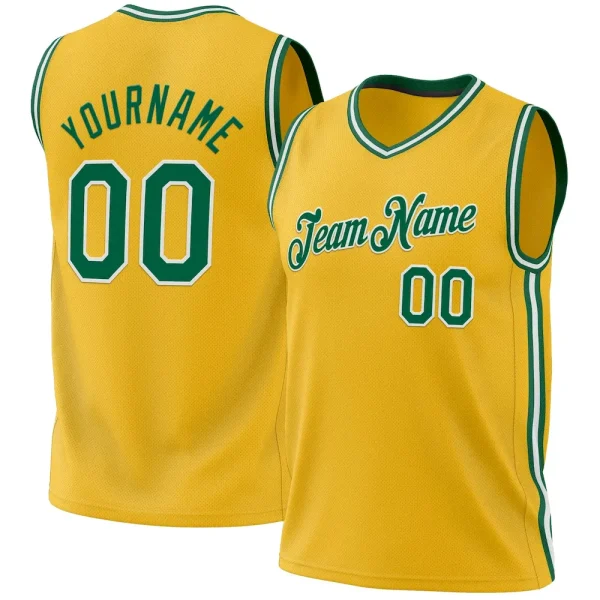Custom Gold Kelly Green-White Authentic Throwback Basketball Jersey BDR_49461861