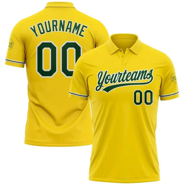Custom Yellow Green-White Performance Vapor Golf Polo Shirt GRW_36181845