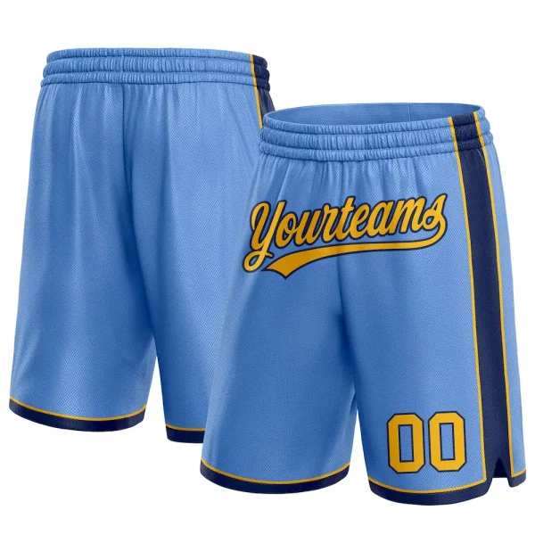 Custom Light Blue Gold-Navy Authentic Basketball Shorts CLX_38677807