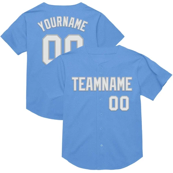 Custom Light Blue White-Gray Mesh Authentic Throwback Baseball Jersey BMN_84712493