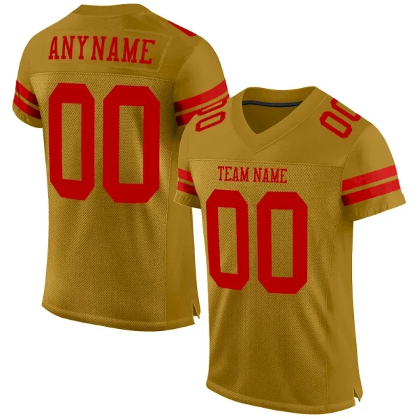 Custom Old Gold Red Mesh Authentic Football Jersey JMT_64151460