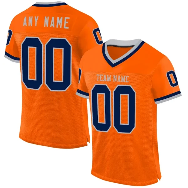 Custom Orange Navy-Gray Mesh Authentic Throwback Football Jersey JQY_98941194