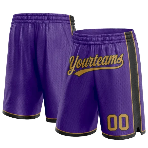 Custom Purple Old Gold-Black Authentic Basketball Shorts NOT_46425163