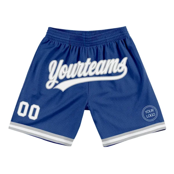 Custom Royal White-Gray Authentic Throwback Basketball Shorts EUZ_23520893