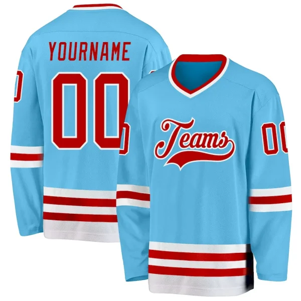 Custom Sky Blue Red-White Hockey Jersey ACY_41723915