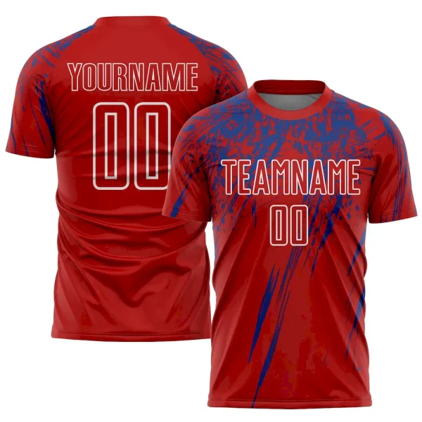 Custom Red Royal-White Sublimation Soccer Uniform Jersey IWZ_19606112