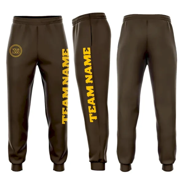 Custom Brown Gold Fleece Jogger Sweatpants PSW_76950352