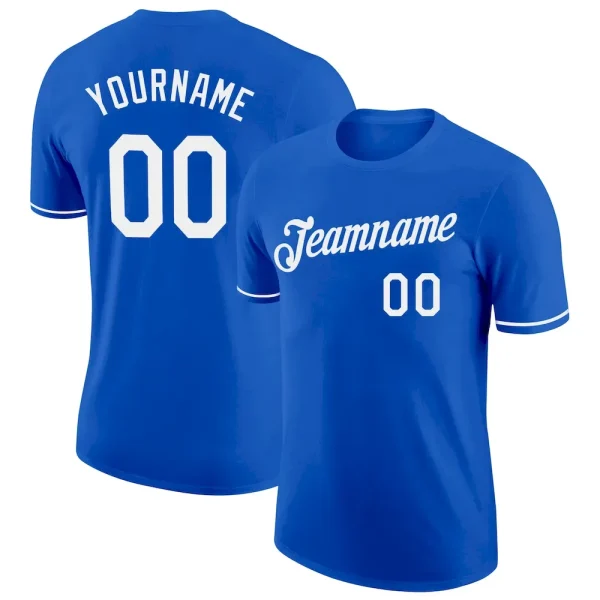 Custom Thunder Blue White Performance T-Shirt ORZ_31985097