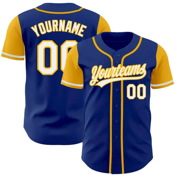 Custom Royal White-Gold Authentic Two Tone Baseball Jersey QRT_20486916