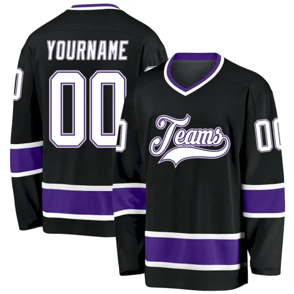 Custom Black White-Purple Hockey Jersey COQ_27236643