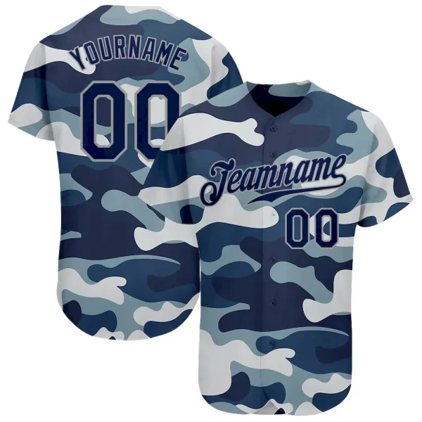 Custom Camo Navy-Gray Authentic Salute To Service Baseball Jersey CDU_37556285