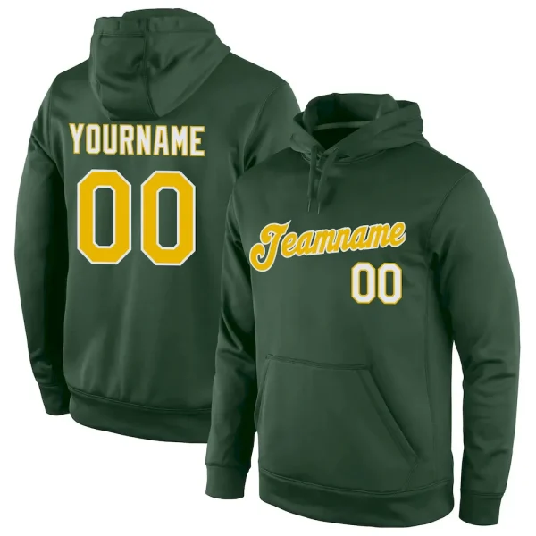Custom Stitched Green Gold-White Sports Pullover Sweatshirt Hoodie GJU_89912475