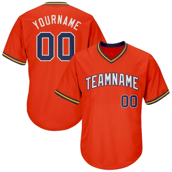 Custom Orange Navy-Gold Authentic Throwback Rib-Knit Baseball Jersey Shirt FNT_98038301